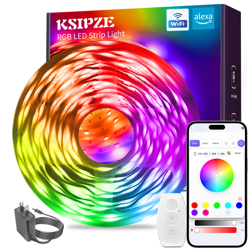 KSIPZE WiFi LED strip, packaging, controller and app